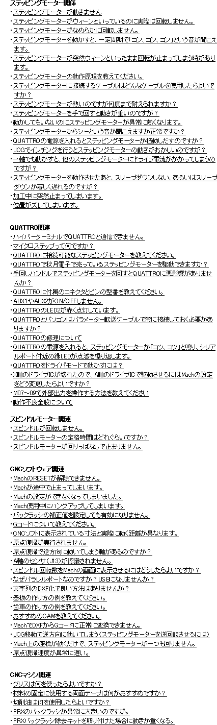 よくある質問と答え