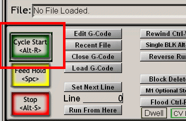 「Cycle Start」をクリックで加工がスタート